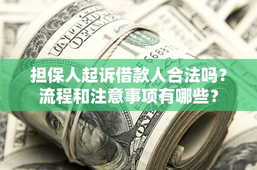 武汉担保人起诉借款人合法吗？流程和注意事项有哪些？