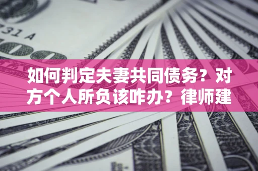 武汉如何判定夫妻共同债务？对方个人所负该咋办？律师建议