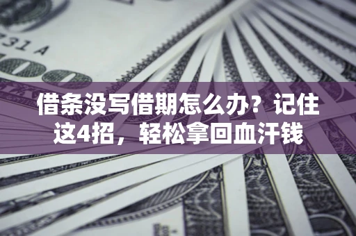 武汉借条没写借期怎么办？记住这4招，轻松拿回血汗钱