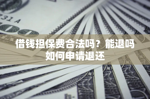 武汉借钱担保费合法吗？能退吗如何申请退还